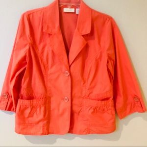 Chico’s Adorable Cotton Jacket! Melon Size 1